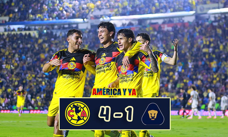 América 4-1 Pumas – Las águilas aplastaron a Pumas en casa