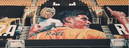 Impresionante tifo con dedicatoria a Raúl Jiménez