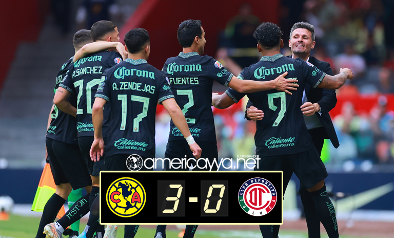 América 3-0 Toluca – 3 puntos de oro para las Águilas