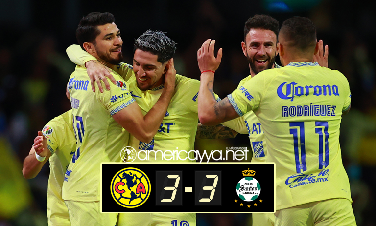 América 3-3 Santos – Las Águilas vienen de atrás y rescatan el empate